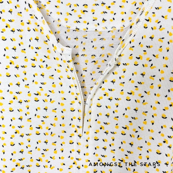 Free People Intimately Disty Floral Ivory Home Alone Long Johns - Picture 8 of 9